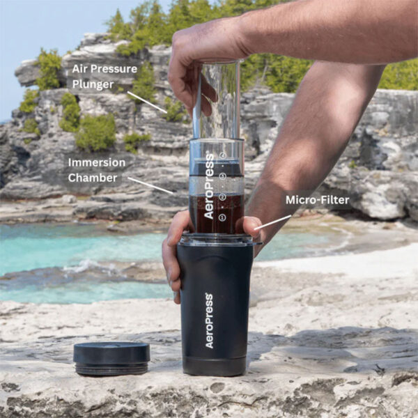 AeroPress Go Plus Travel System – ръчна кафемашина, черна - Image 2