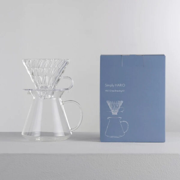 HARIO V60 стъклен комплект за филтриране на кафе, размер 02 - Image 2
