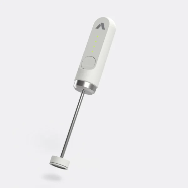 Черен ръчен разпенвател за мляко NanoFoamer Lithium, идеален за микропяна и лате арт