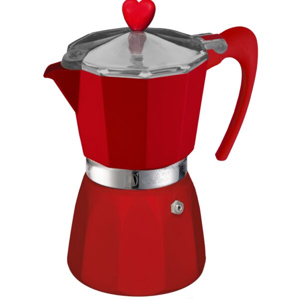 Италианска алуминиева кафеварка G.A.T. Rossana за 3 чаши с прозрачен капак.