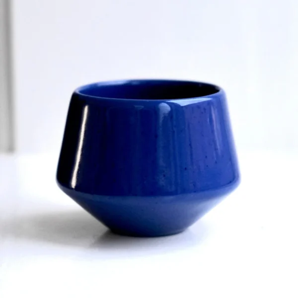Ръчно изработена синя керамична чаша за еспресо MK Studio BB 90 мл.