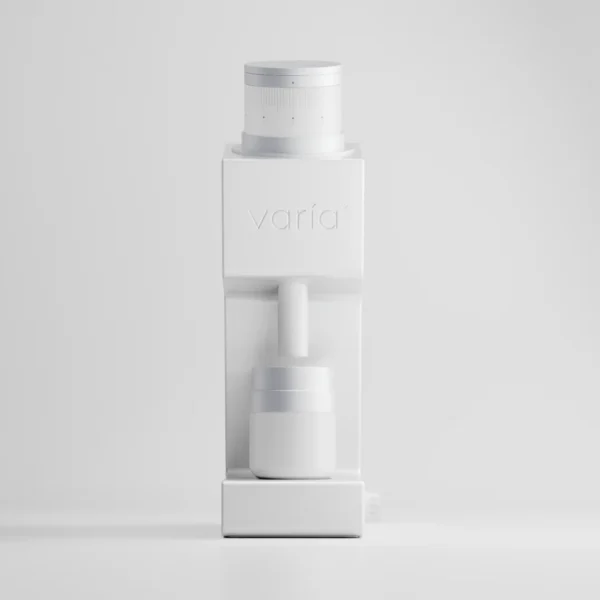 Бяла кафемелачка Varia VS4 с 53 mm конични ножове и метален корпус.