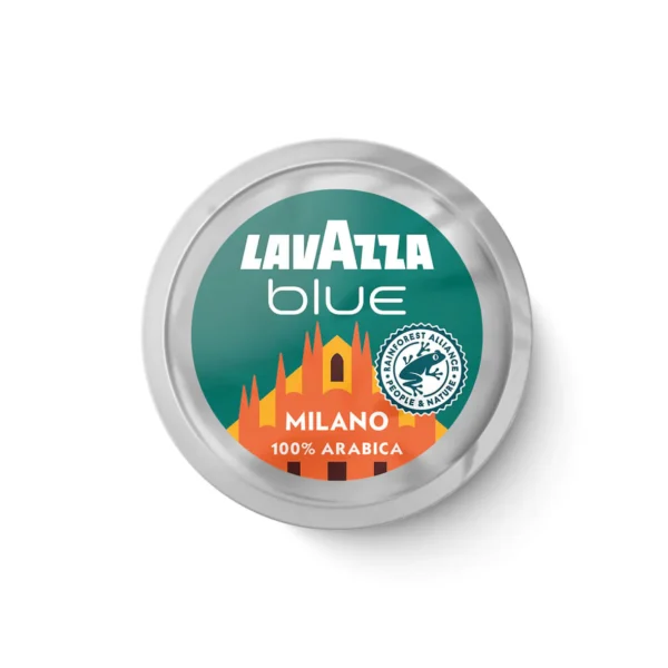 Кутия кафе капсули Lavazza Blue Tales of Milano 100 броя, Rainforest Alliance сертифицирано.