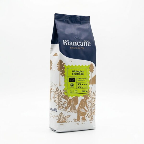 Пакетирано био кафе на зърна Biancaffe Bio Fairtrade от 0.5 кг за еспресо